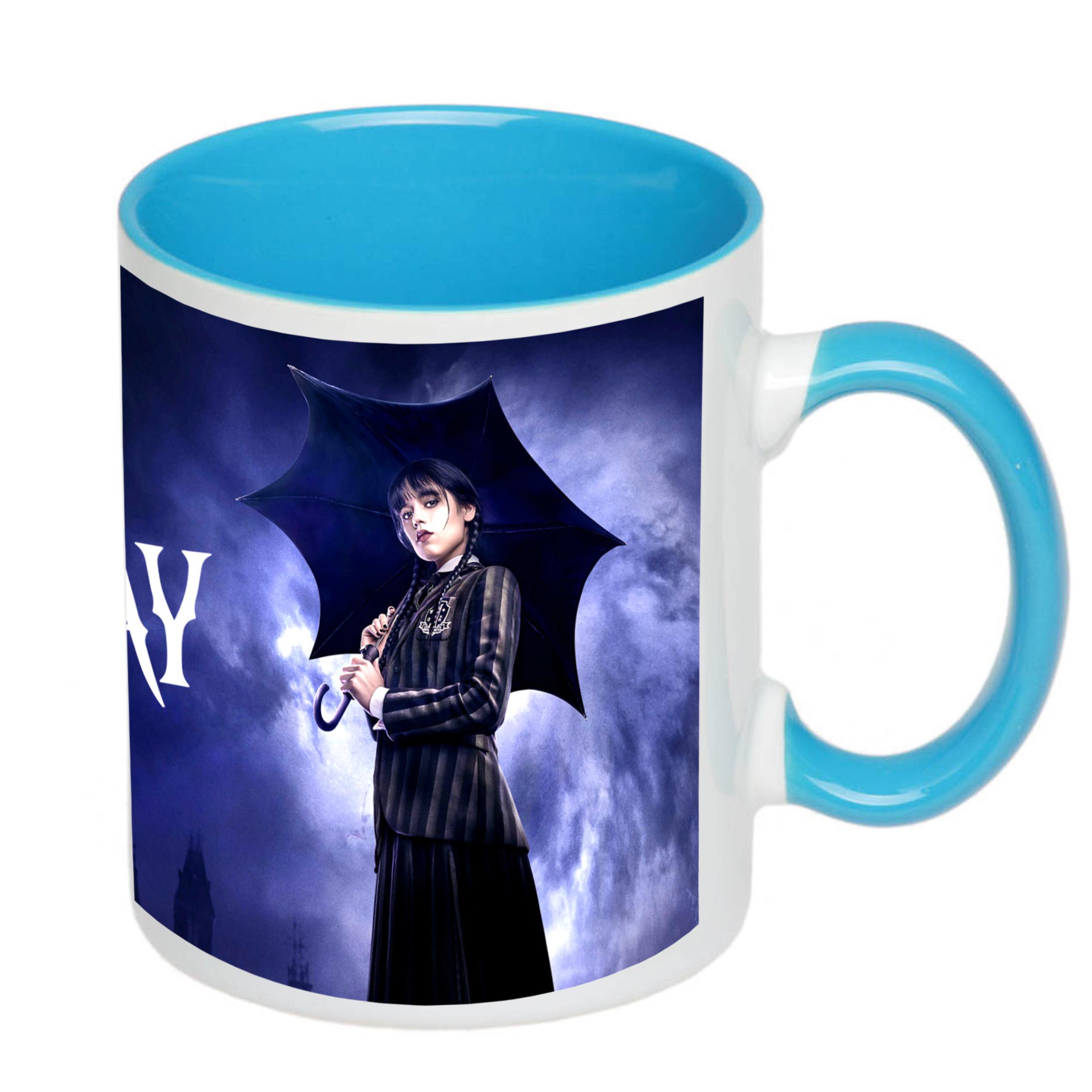 Чашка с принтом Wednesday 330 мл Голубой (17838) - фото 2 Чашка с принтом Wednesday 330 мл Голубой (17838) - фото 2