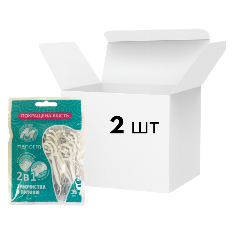 Зубочистка с освежающей нитью Manorm 36 шт. 2 упаковки (MED003443) Зубочистка с освежающей нитью Manorm 36 шт. 2 упаковки (MED003443)