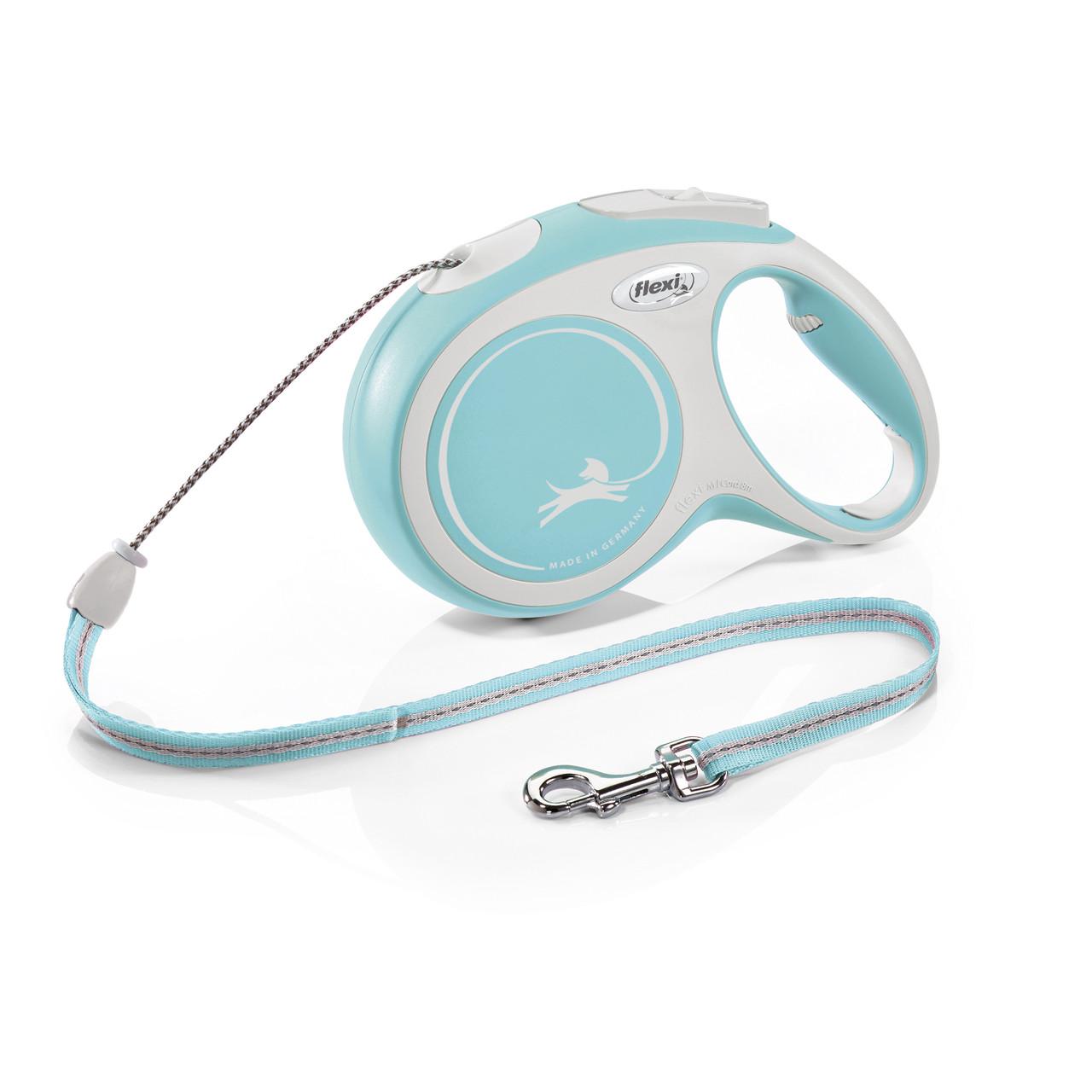 Повідець-рулетка Flexi New Comfort M 8 м до 20 кг Блакитний (43110)