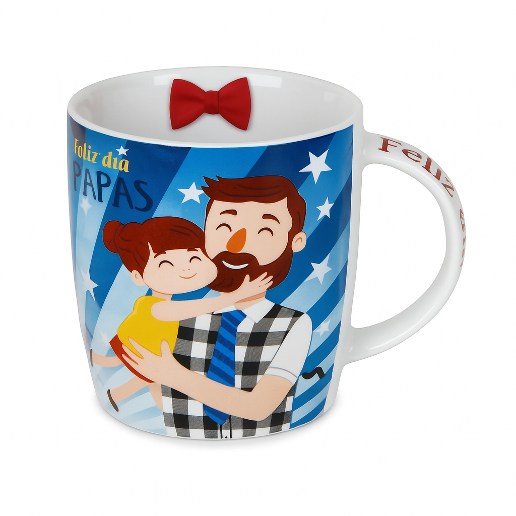 Чашка фарфоровая Stenson Papa 360 мл Разноцветный (R96408)