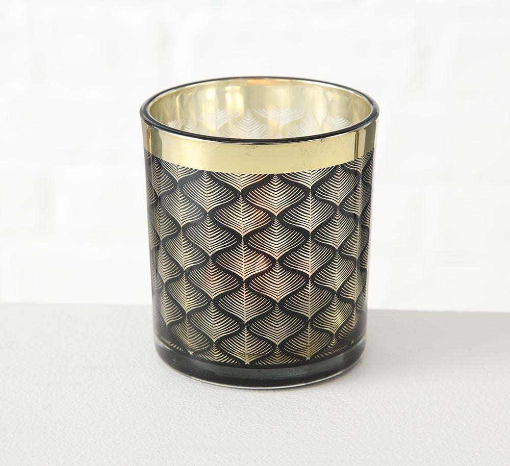 Набір 2-х свічників Олівер чорне скло h8-10см Гранд Презент 1017291-2 волна - фото 4 Набір 2-х свічників Олівер чорне скло h8-10см Гранд Презент 1017291-2 волна - фото 4