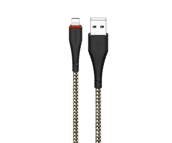 Кабель Data Borofone BX25 Powerful USB Lightning 2,4A 1 м Чорний Кабель Data Borofone BX25 Powerful USB Lightning 2,4A 1 м Чорний