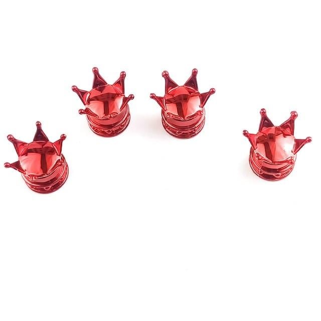 Набор колпачков на ниппель SUNROZ Caps Корона для автомобиля 4 шт. Red (A67341)