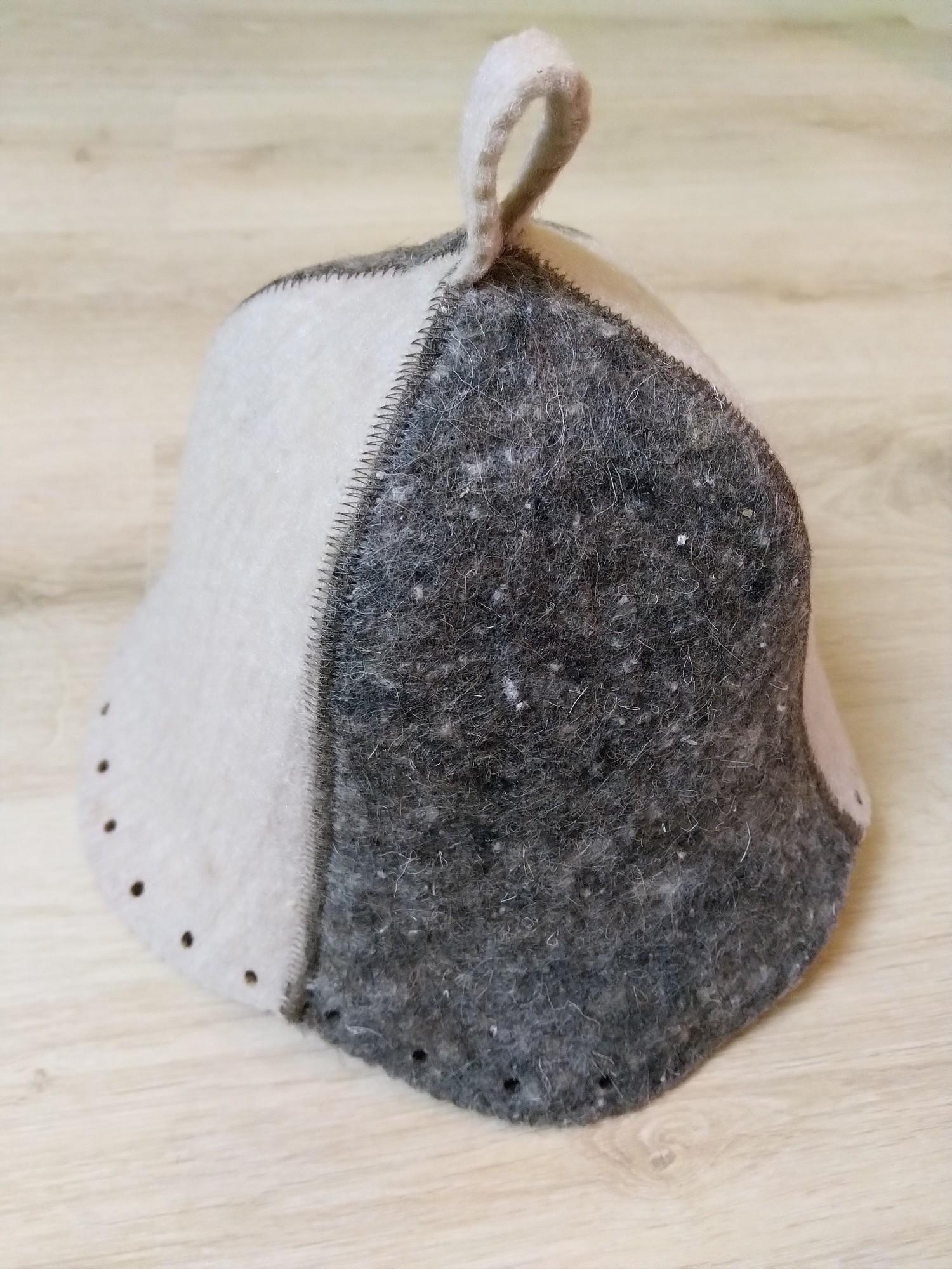 Шапка для бани и сауны Lider Вath hat войлок Серо-бежевый (27071984) - фото 3