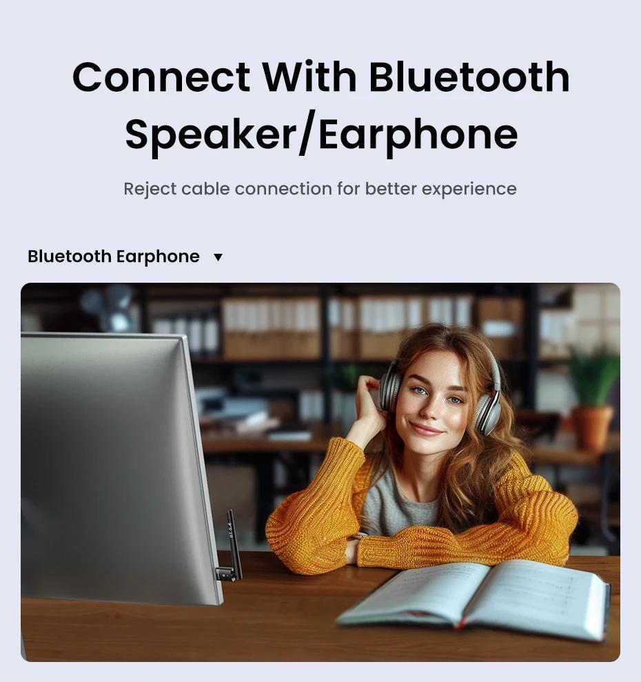 Адаптер UGREEN Bluetooth 5.4 приемник-передатчик с антенной USB Черный (35059) - фото 10