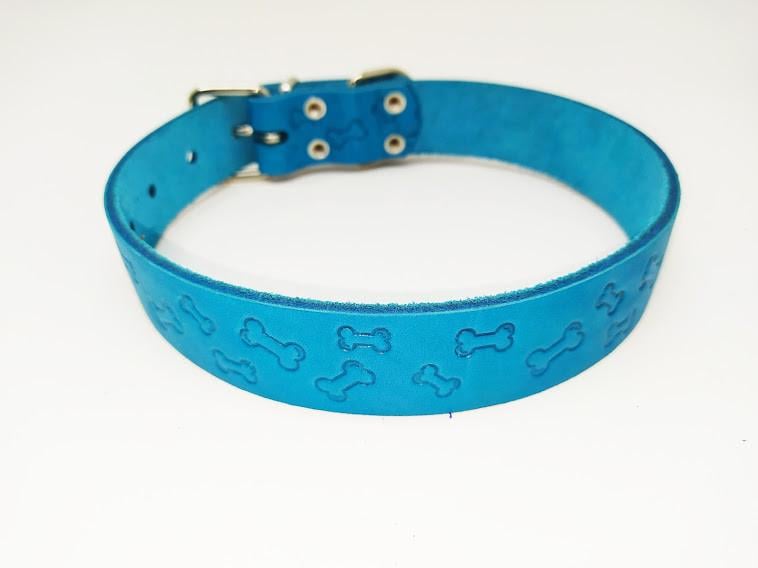 Ошейник Косточки кожаный 2,5/36-45 см (ф942)