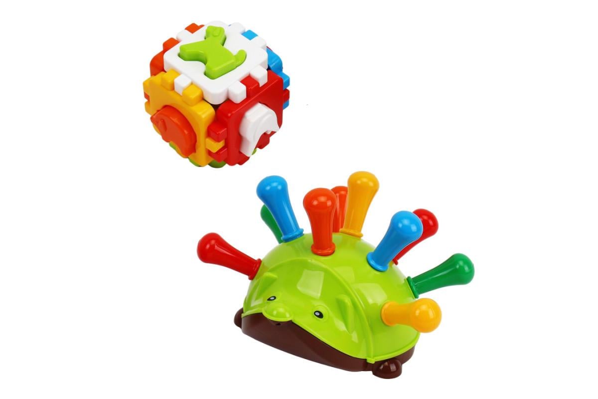 Іграшка для малюків ТехноК Подарунковий набір пірамідки/їжачок/кубик (2376) - фото 6 Іграшка для малюків ТехноК Подарунковий набір пірамідки/їжачок/кубик (2376) - фото 6