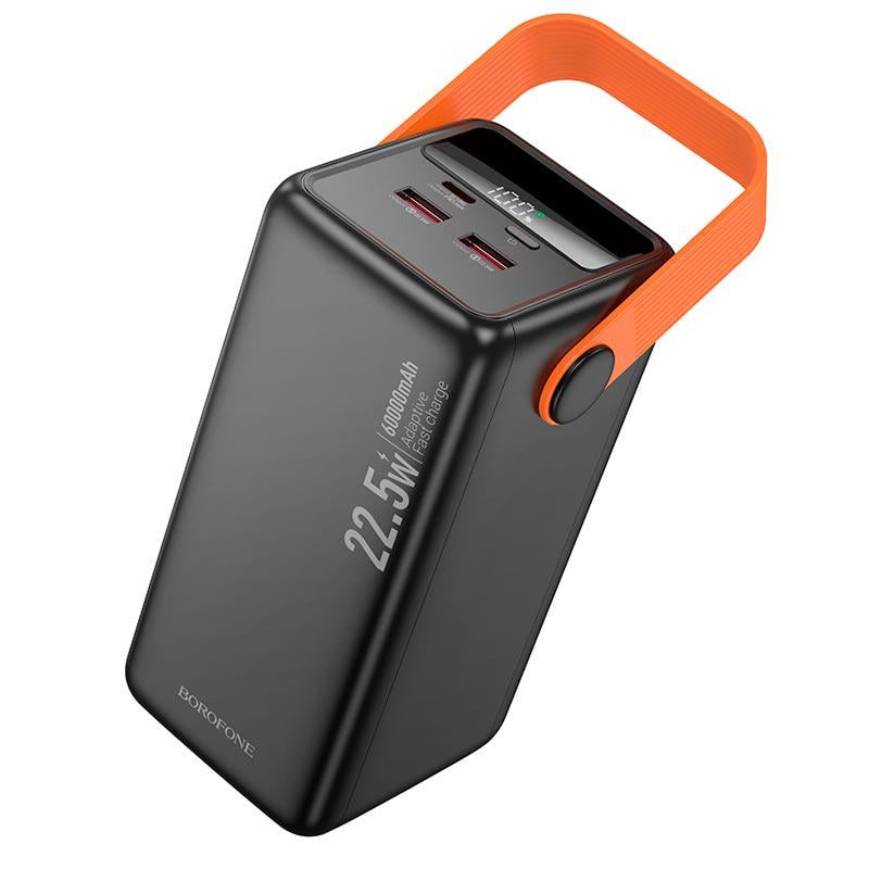 Павербанк 60000 mAh с быстрой зарядкой Borofone BJ66В с фонарем 2USB/Type-C PD/QC 22,5W LED-дисплей