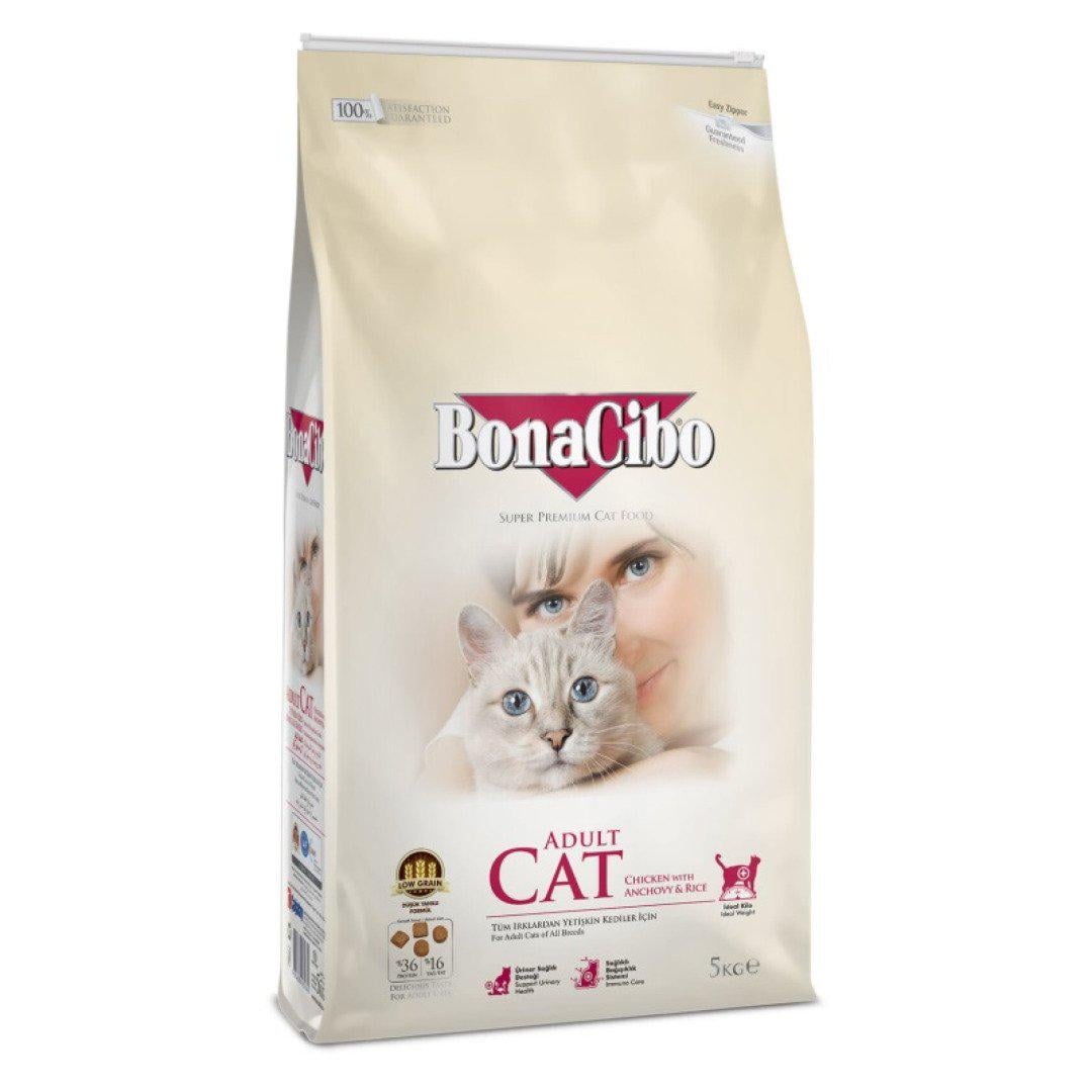 Корм сухий BonaCibo Cat Chicken&Rice with Anchovy 5 кг (8694686405642)