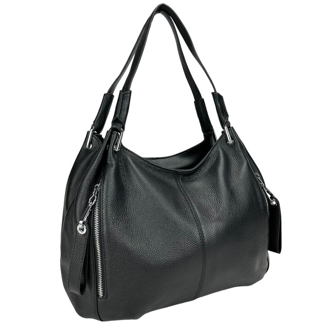 Женская сумка шопер Royal Bag AN01-C0569A кожаная Черный (7681)