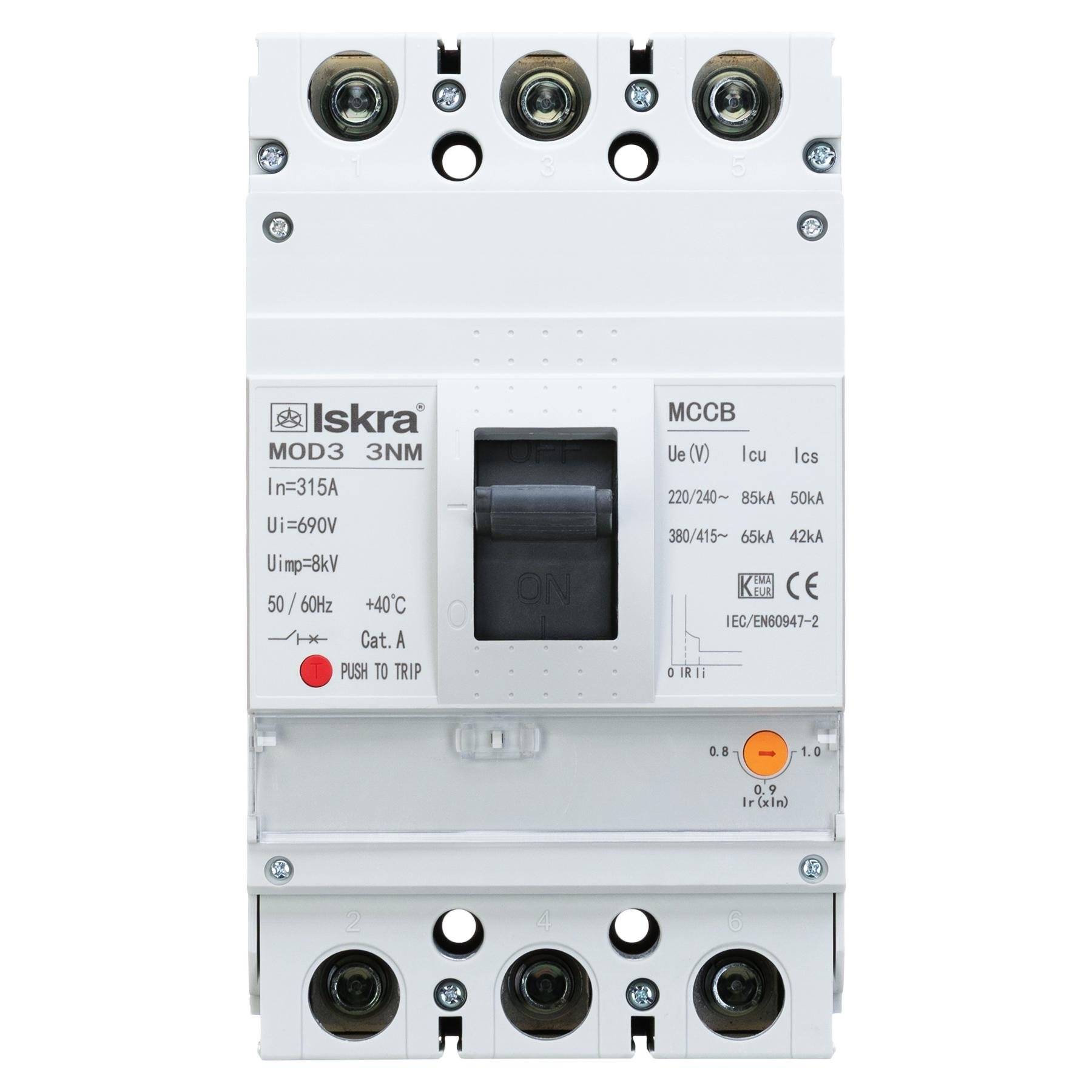 Автоматический выключатель Iskra 315А 65кА с регулируемым расцепителем MOD3 3NM 315A (786104400000)