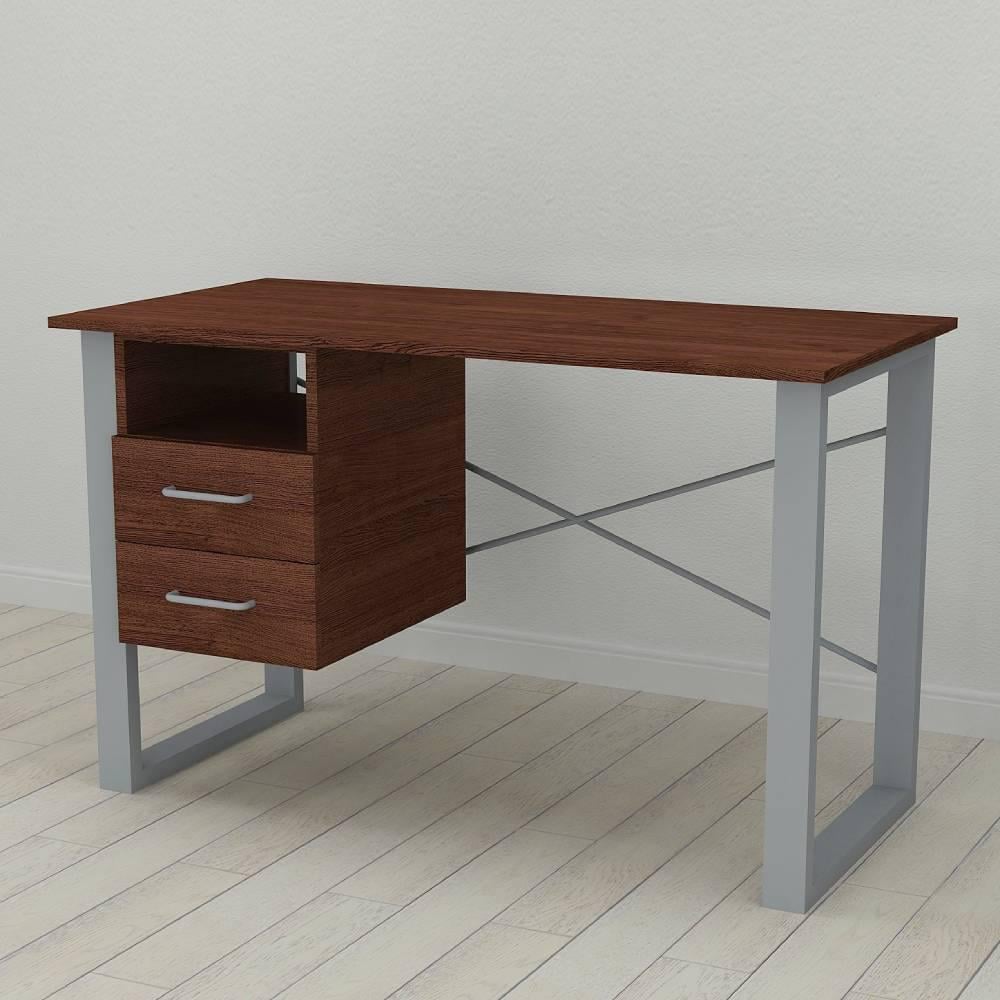 Письмовий стіл із ящиками Ferrum-decor Оскар метал/ДСП 16 мм 750x1200x700 мм Сірий/Венге (FRD-105382)