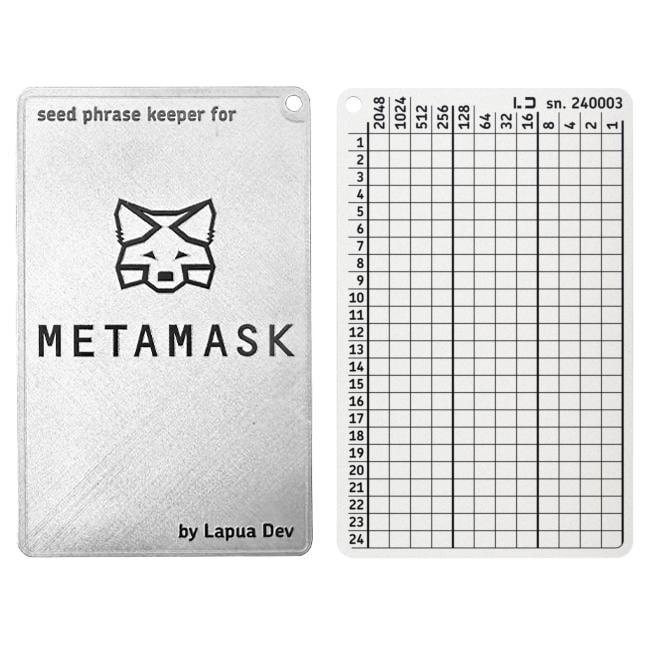 Планшет мнемонический Lapua Seed Phrase Keeper для MetaMask 24 BIP39 слов (LSPKM/LM24BIP39)