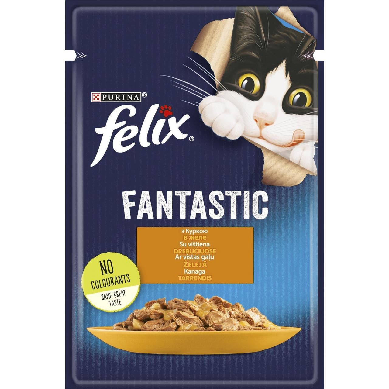 Вологий корм для котів Felix Fantastic з куркою в желе 85 г 26 шт.