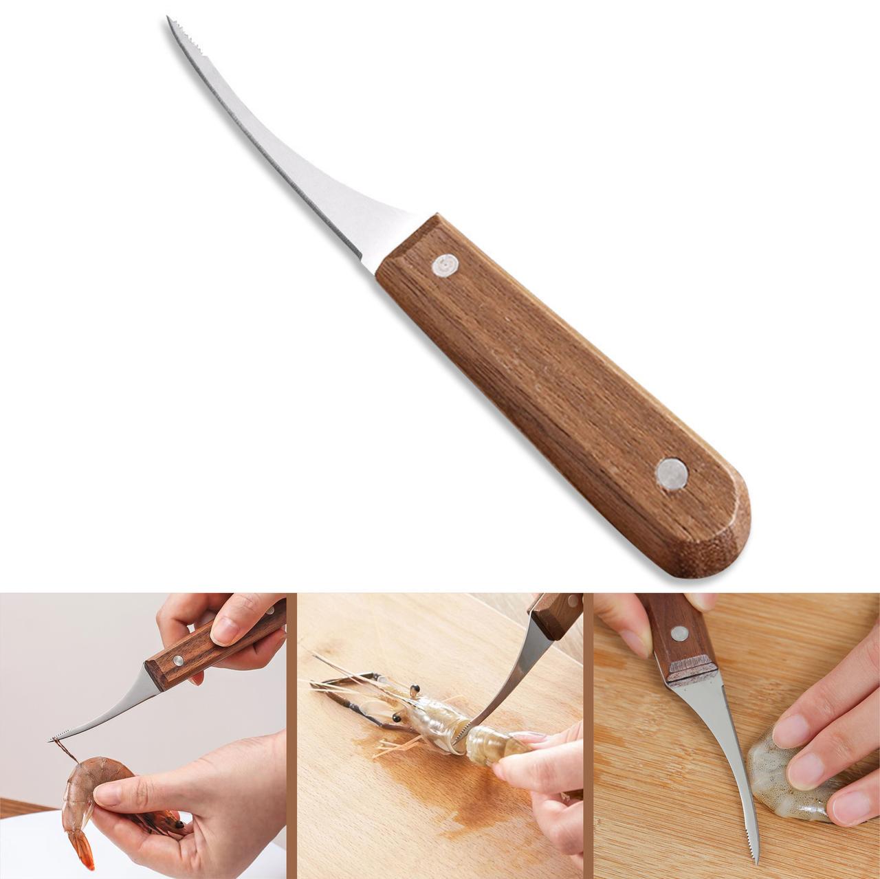 Кухонний ніж для чищення креветок та інших морепродуктів нержавіюча сталь (137748) - фото 2
