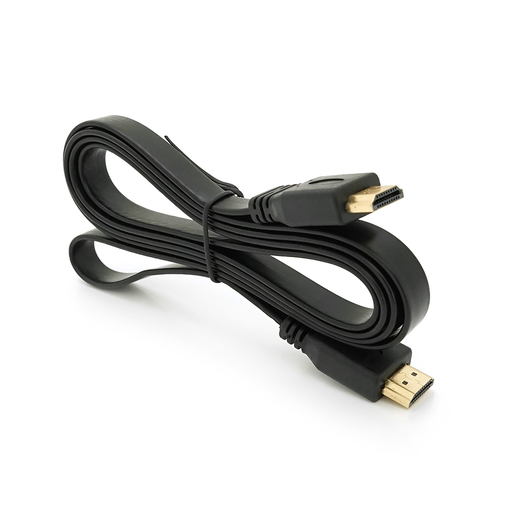 Кабель Merlion HDMI-HDMI V1.4 плоский 1,5 м Черный (4460)