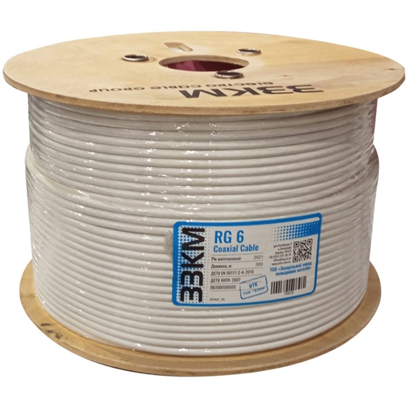 Кабель коаксиальный ЗЗКМ RG 6 Coaxial Cable антенный (tf3532) - фото 4