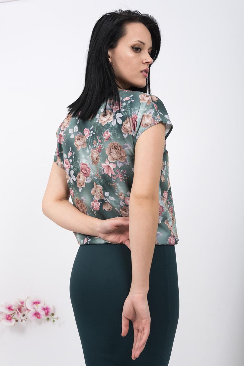 Блузка женская со шнурком Розы 159 4XL Green - фото 3 Блузка женская со шнурком Розы 159 4XL Green - фото 3