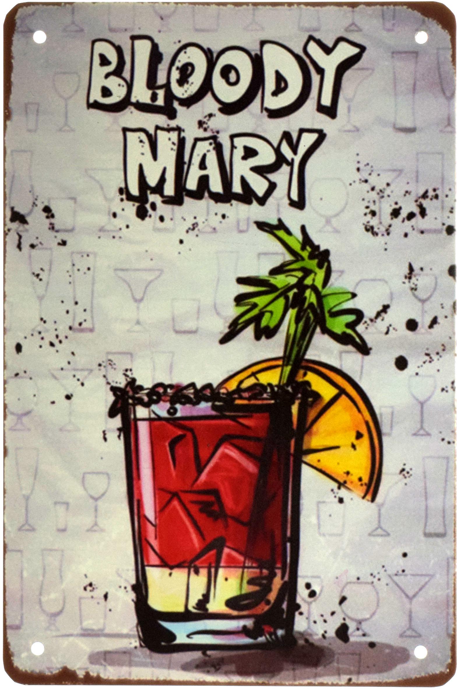 Табличка металева Коктейль Кривава Мері/Bloody Mary 20x30 см