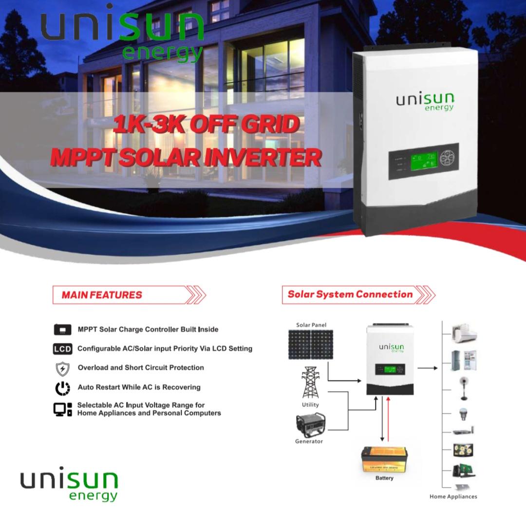 Инвертор гибридный зарядный Unisan 3 кВт 24V MPPT чистый синусоида (2310271092) - фото 4 Инвертор гибридный зарядный Unisan 3 кВт 24V MPPT чистый синусоида (2310271092) - фото 4