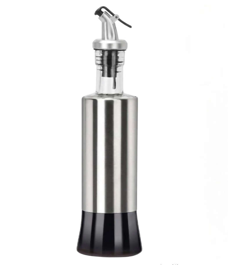 Дозатор для стеклянного масла и уксуса Kayfovo OS-300 с металлическим носиком 300 мл Серебристый (e142b162)