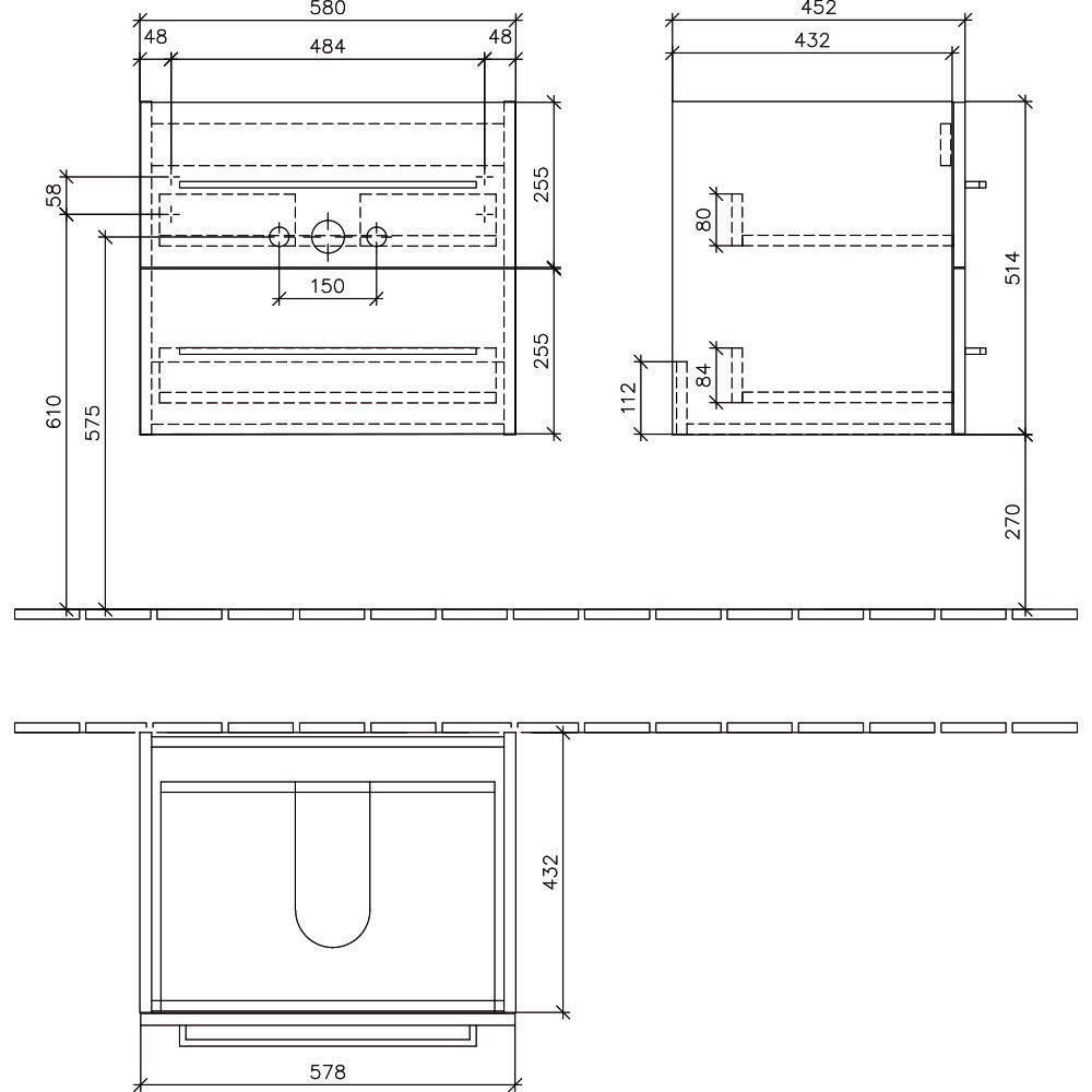 Тумба під умивальник підвісна Villeroy&Boch Avento A88900B4 58x51,4x45,2 см Білий (89230) - фото 2