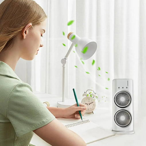 Вентилятор портативний настільний Double Mist 2в1 зі зволожувачем (VP-678) - фото 4 Вентилятор портативний настільний Double Mist 2в1 зі зволожувачем (VP-678) - фото 4