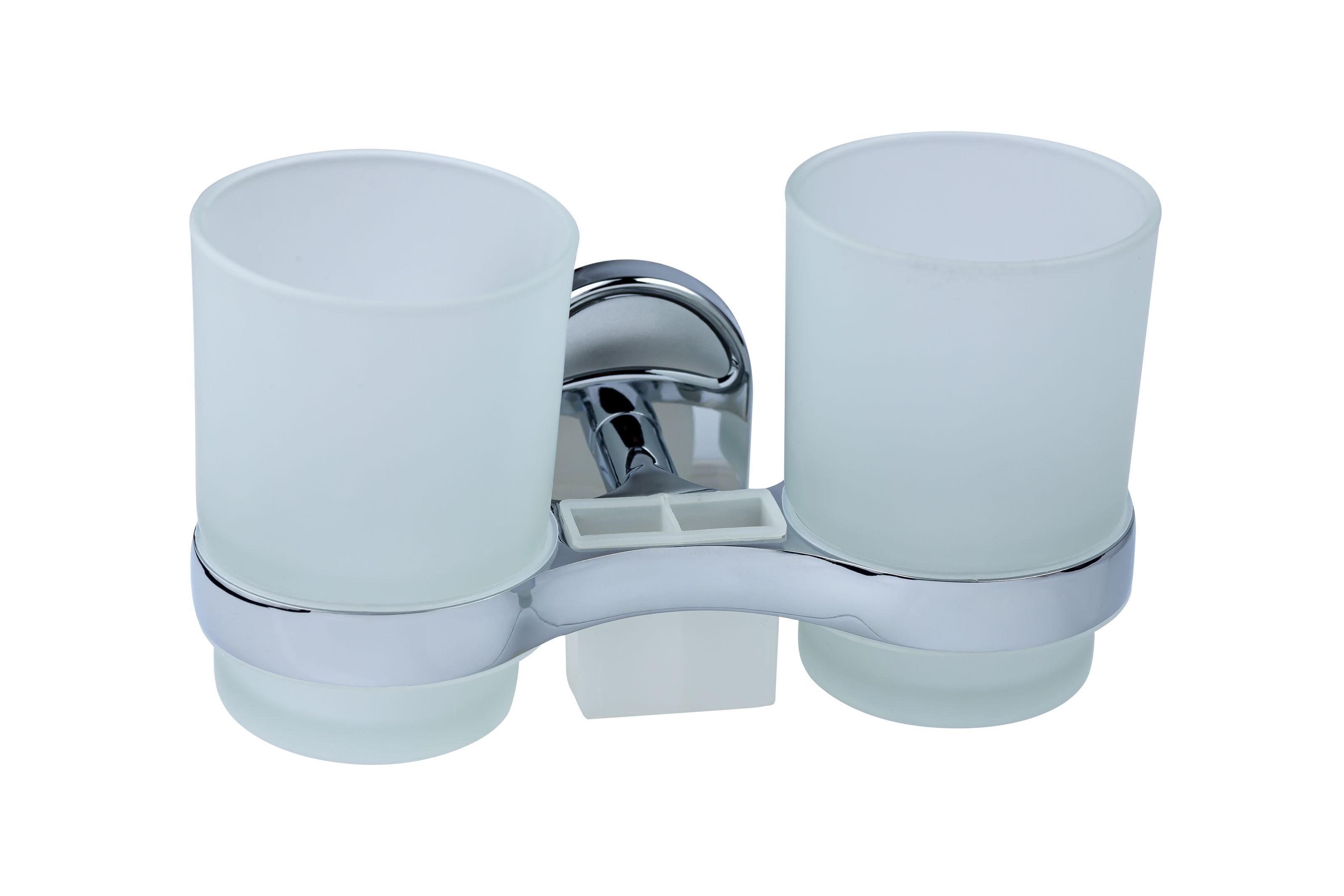 Стакан для зубних щіток подвійний KRONER Elbe CV022868 подвійний Хром (137442)