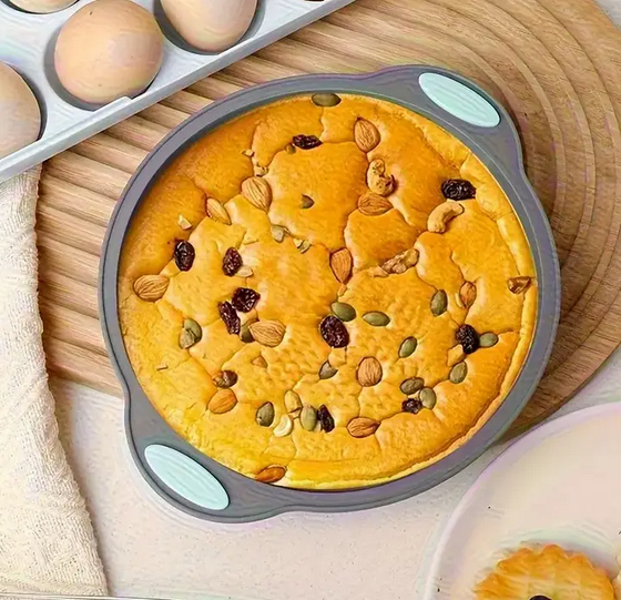 Форма силиконовая для пирогов и тортов круглая с ручками 17,5 см Серый (SAM-00175) - фото 4