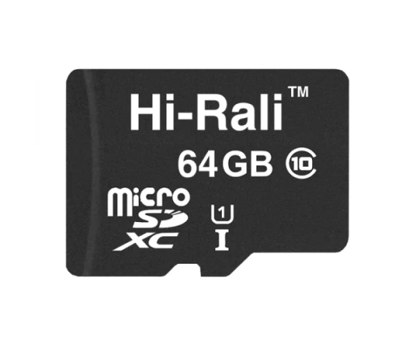 Карта памяти Hi-Rali MicroSDXC UHS-1 Class 10 64Gb Black - фото 1