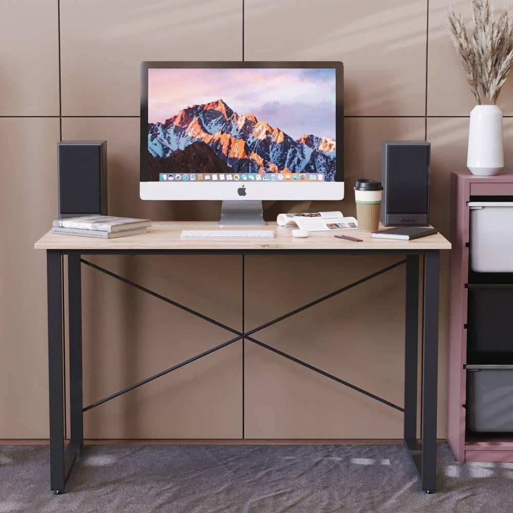 Письменный стол Ferrum-decor Дейв металл/ДСП 32 мм 750x1000x600 мм Черный/Дуб Сан-Марино (FRD-106470)