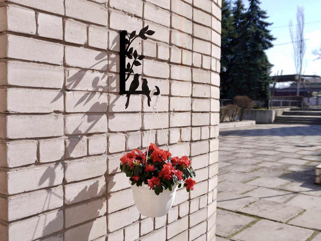 Кронштейн Птицы для кашпо с цветами метал Черный (М015) - фото 5