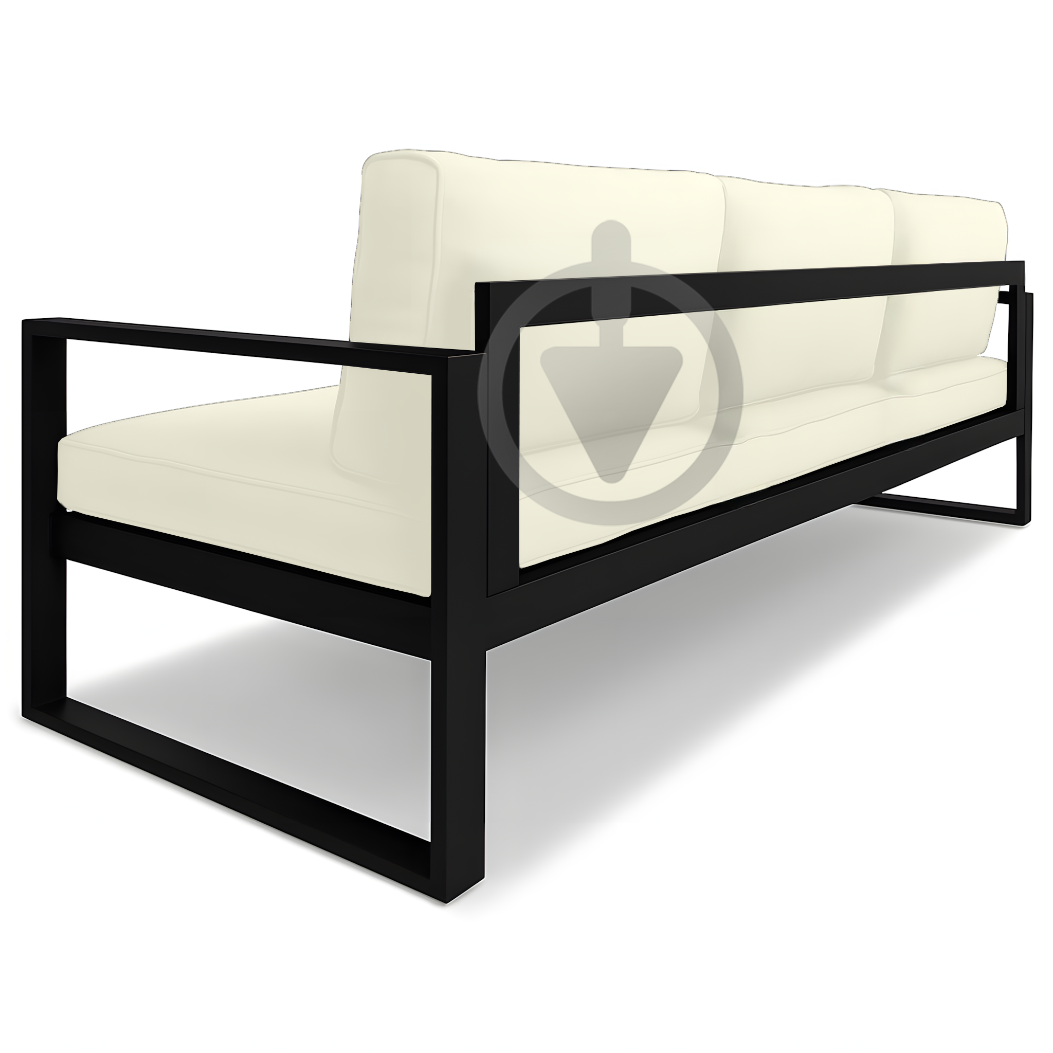 Диван металлический AVVS Бостон лофт с подлокотниками велюр 160 см Бежевый - фото 3