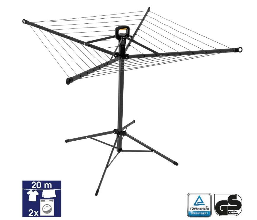 Сушарка для білизни підлогова Casa Si Pop-Up Rotary 20 м Anthracite (CS92039B) - фото 5 Сушарка для білизни підлогова Casa Si Pop-Up Rotary 20 м Anthracite (CS92039B) - фото 5