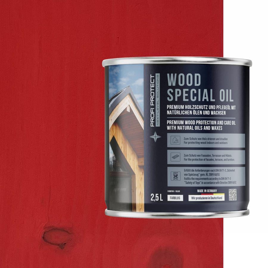 Фарба для дерева на основі бджолиного воску і лляної олії ProfiProtect Wood Special Oil 2,5 л RAL 3020 (22558027) - фото 1