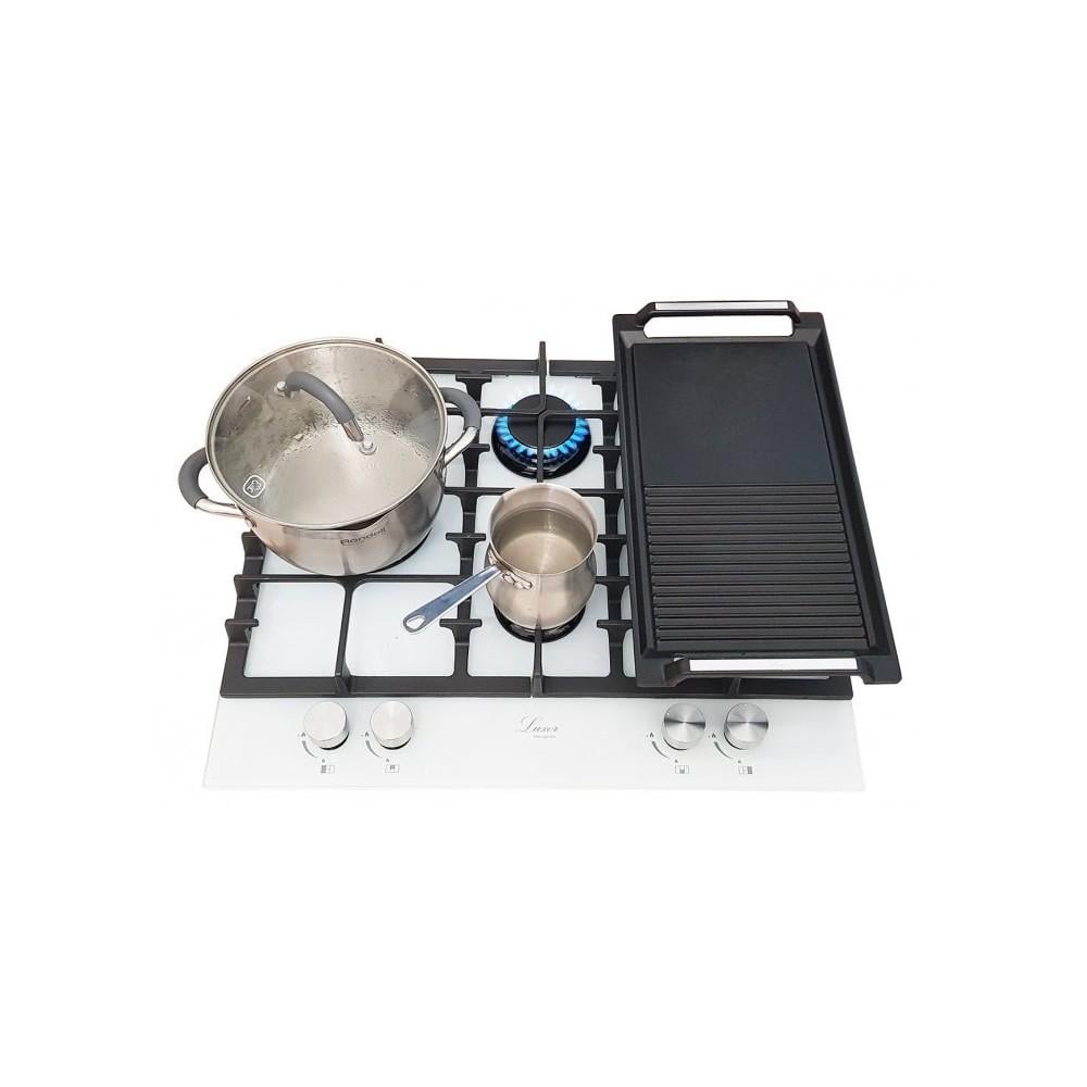 Варочная поверхность газовая Luxor RG 680 - 01 White SS Blütenweiß с подставкой WOK - фото 6 Варочная поверхность газовая Luxor RG 680 - 01 White SS Blütenweiß с подставкой WOK - фото 6