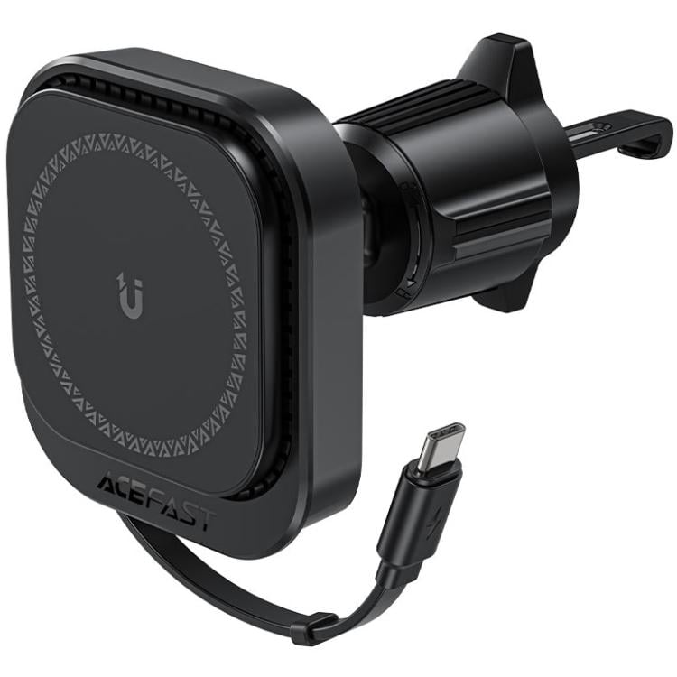 Держатель для телефона в машину Acefast D32 Magnetic wireless charging Black (6974316283225)