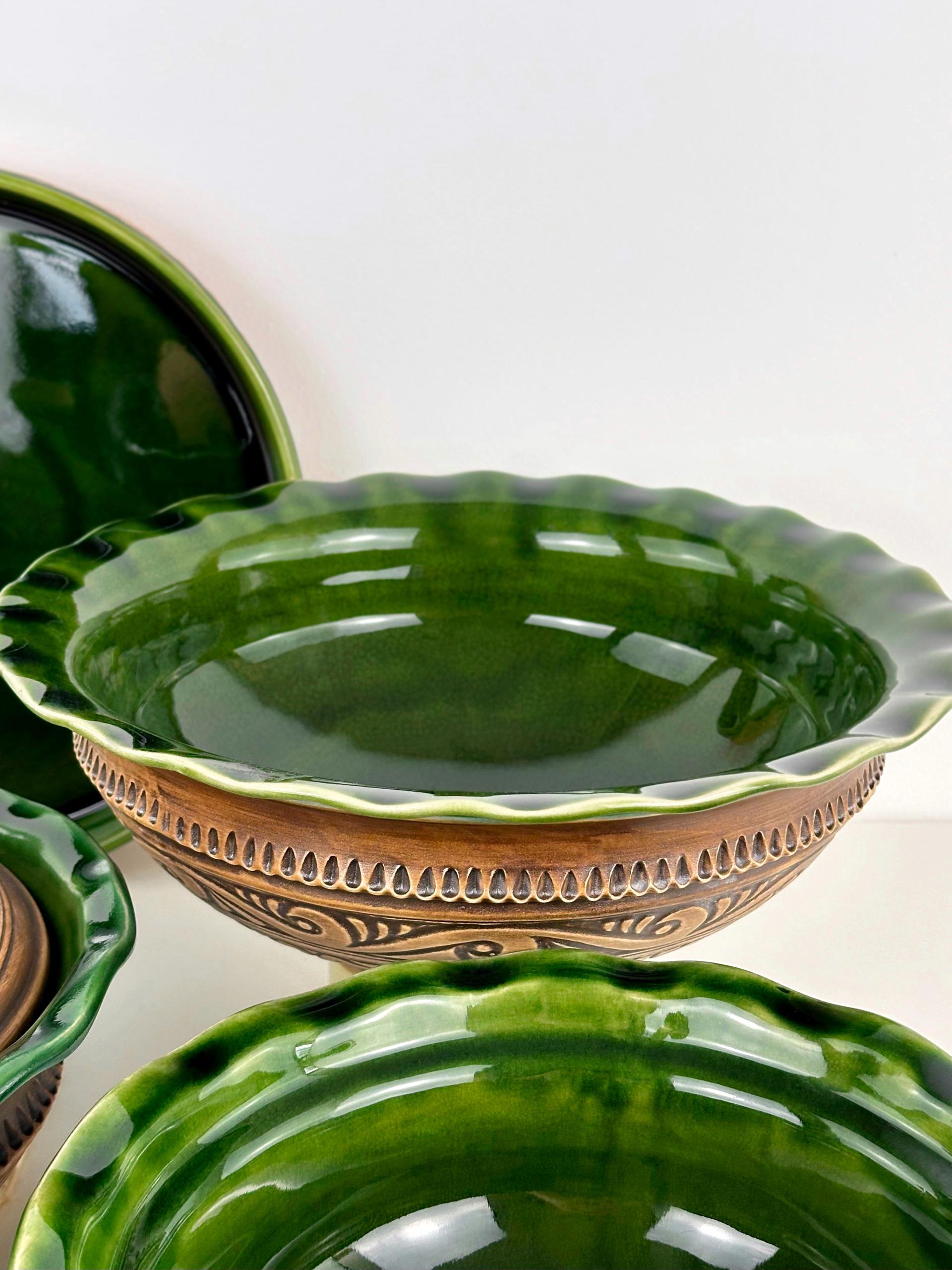 Набор глиняной посуды для подачи страв на 6 человек Гражда Коричневый (17019-11) - фото 8 Набор глиняной посуды для подачи страв на 6 человек Гражда Коричневый (17019-11) - фото 8