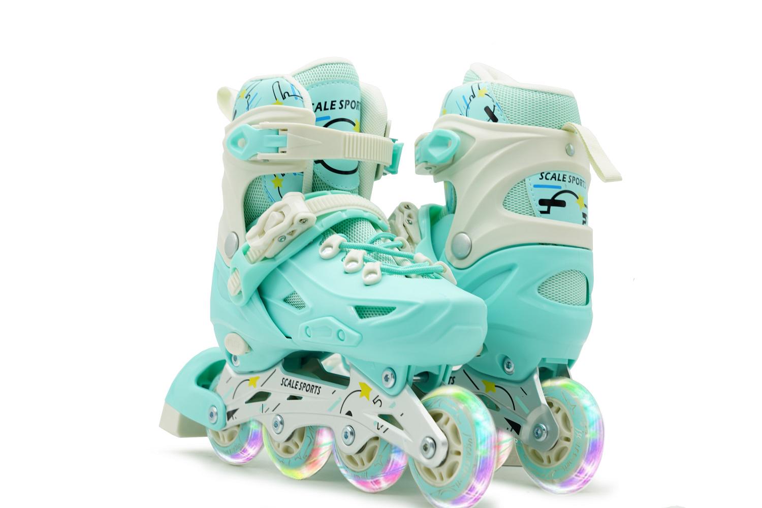 Ролики Scale Sports подшипники ABEC-7/колеса PU стелька 21-23,5 см р. 34-38 Mint (1364961067)