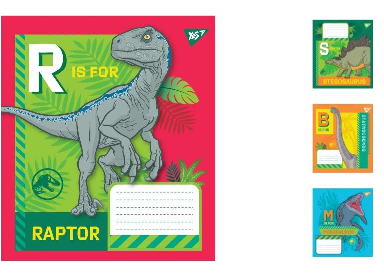 Зошити учнівські у клітинку YES Jurassic World 12 арк. 25 шт. в уп. (MTT-150088)