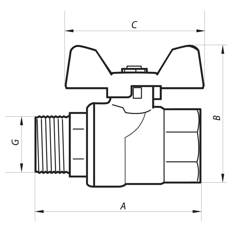 Кран шаровый NOLF 1/2" ГШБ NF.721 (NF2948) - фото 2