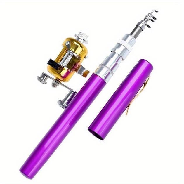 Удочка складная в виде ручки с катушкой Fishing Rod Pen 97 см Фиолетовый (2879)