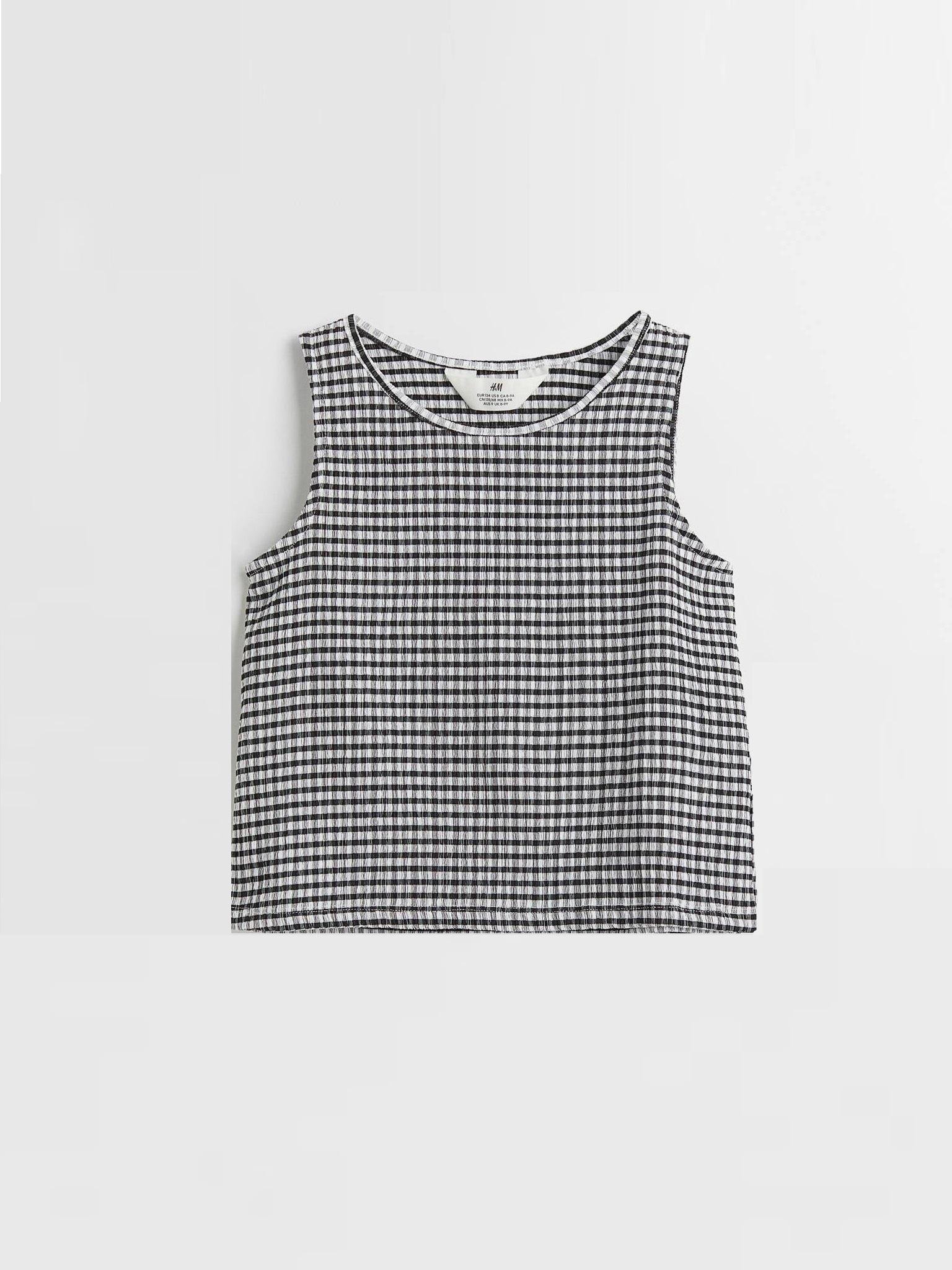 Майка H&M р. 146 см Чорно-білий клітинка (A250910423921)