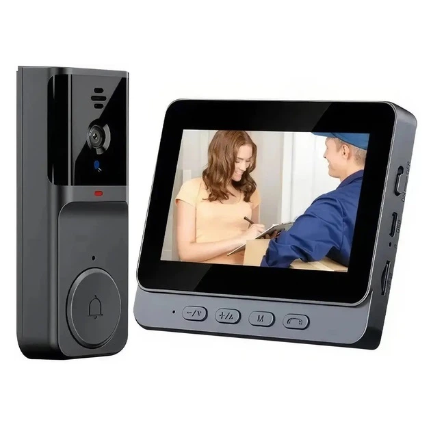 Видеодомофон беспроводной с 4,3" IPS-экраном Черный
