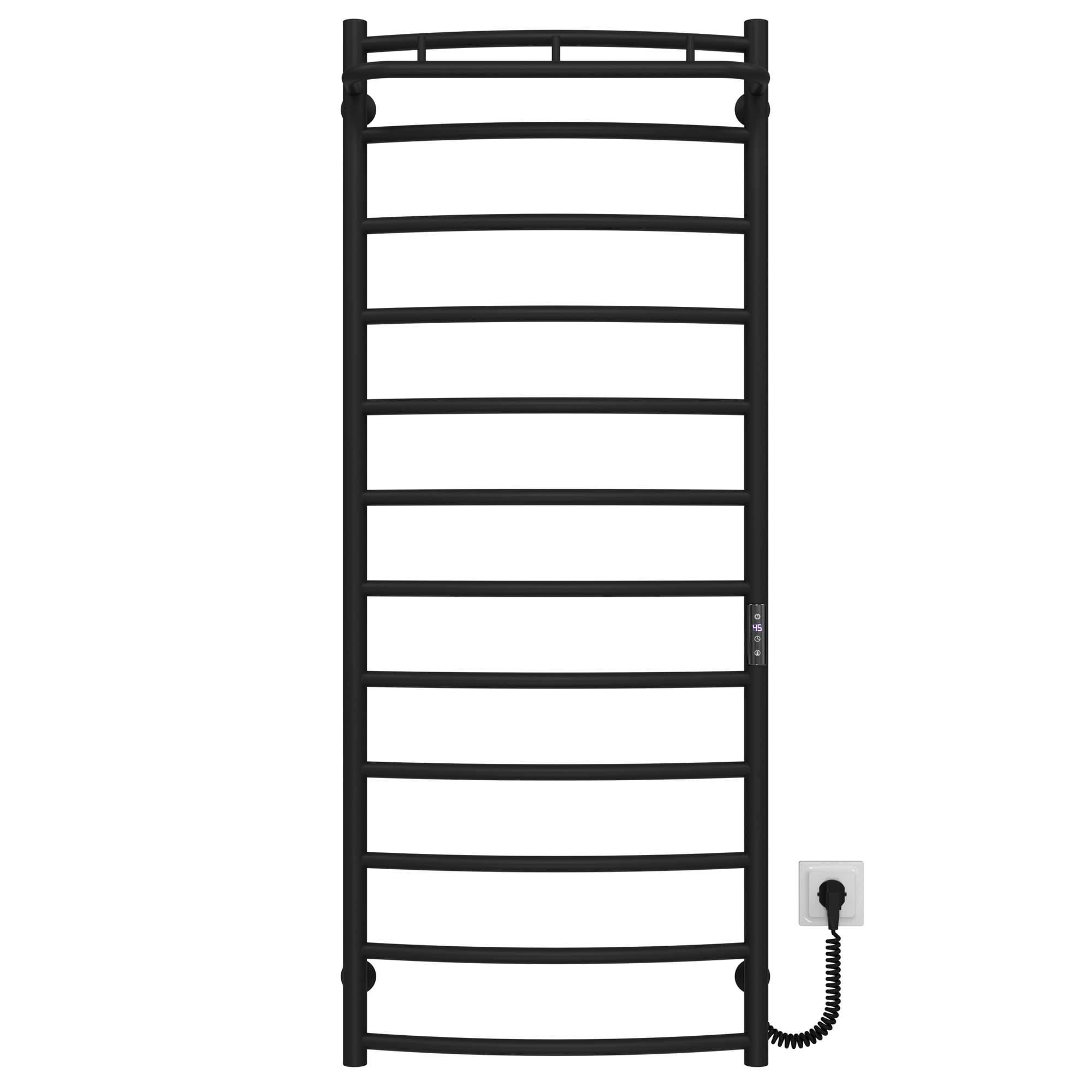 Полотенцесушитель электрический Deffi Классик N П12 JD03 правое подключение нержавеющая сталь 500x1300 мм Черный (C.KN.130.50.12.EBR1)