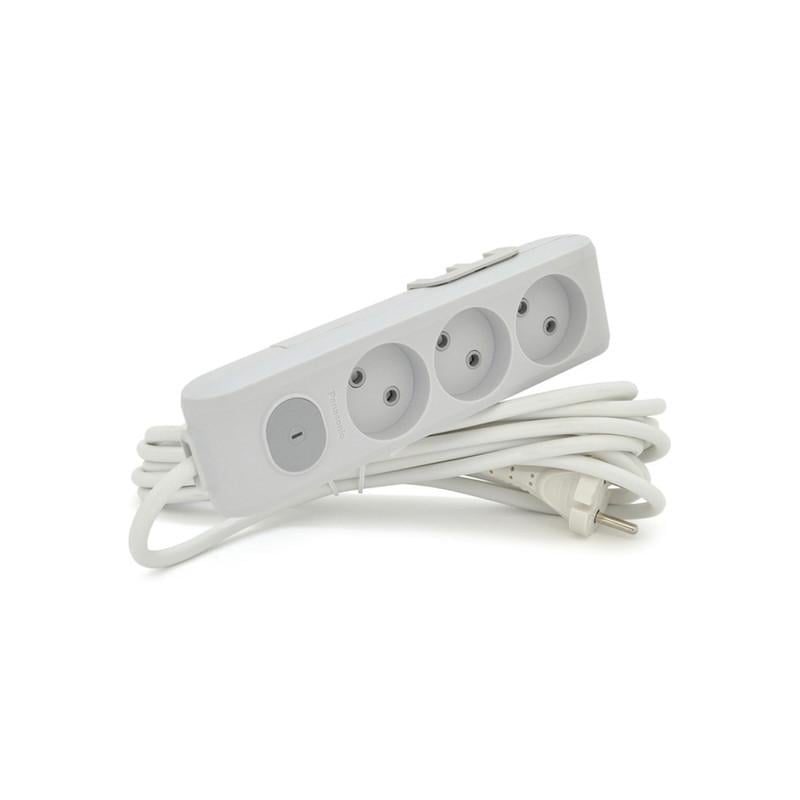 Подовжувач без заземлення з кнопкою та захисними шторками Panasonic X-tendia 5 м 3 гнізда Сірий (WLTA02352GR-UA1) - фото 1 Подовжувач без заземлення з кнопкою та захисними шторками Panasonic X-tendia 5 м 3 гнізда Сірий (WLTA02352GR-UA1) - фото 1