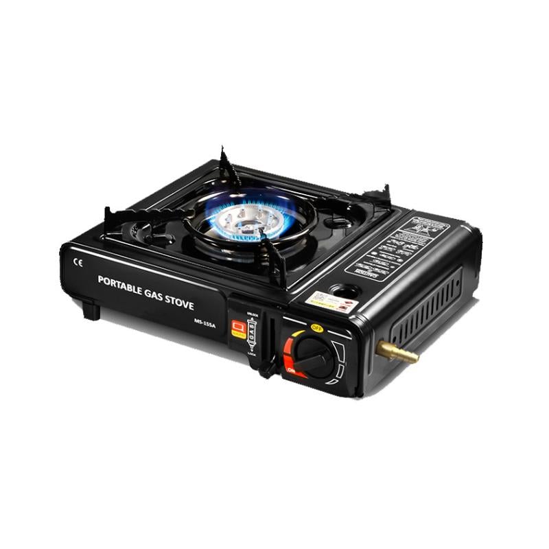 Газова плита портативна MS-155A під газові балони бутан/пропан-бутан Black (18378)