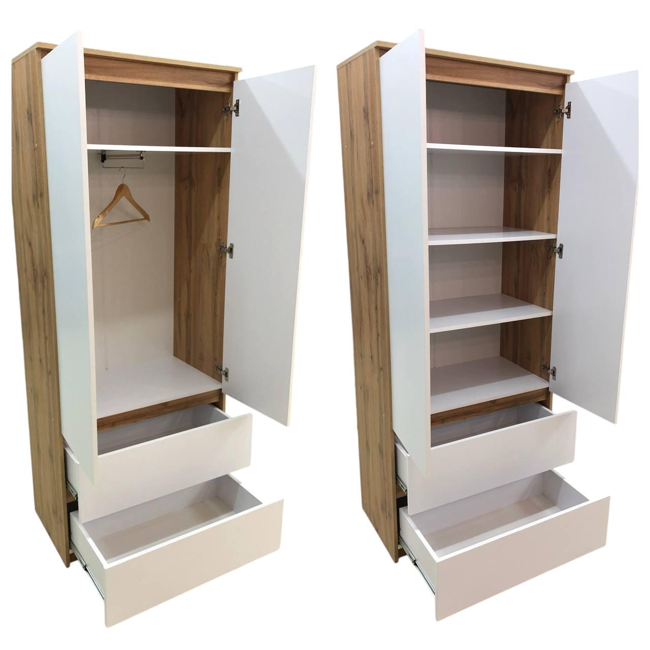 Шафа Кватро 2/2 з висувним вішаком 800х1990х470 мм Дуб аппалачі/Німфеа альба - фото 4