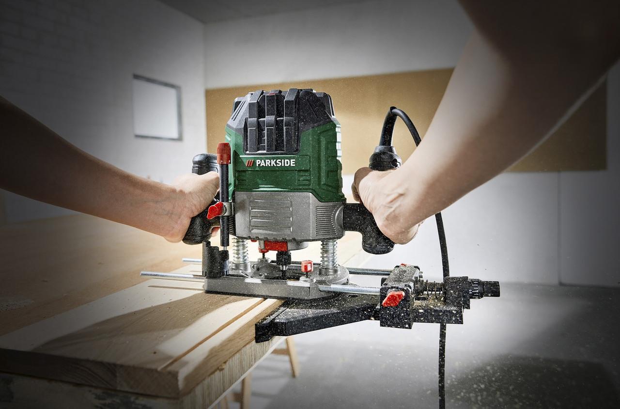 Фрезерний верстат по дереву PARKSIDE POF 1200 E4 з регулюванням швидкості та набором фрез 1200 Вт - фото 6 Фрезерний верстат по дереву PARKSIDE POF 1200 E4 з регулюванням швидкості та набором фрез 1200 Вт - фото 6