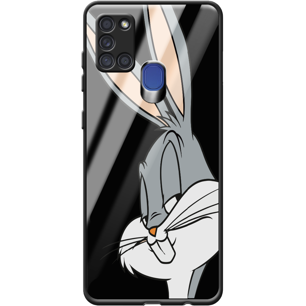 Чохол Boxface Samsung A217 Galaxy A21s Lucky Rabbit Чорний силікон зі склом (40006-bk81-40864) - фото 1